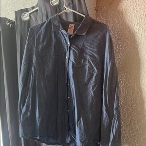 Faded Glory Denim Blue Button Down Shirt